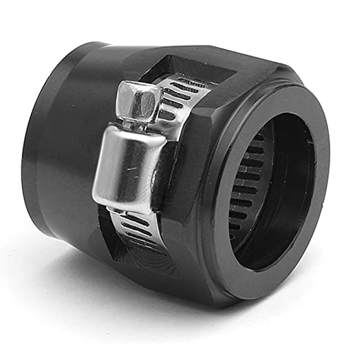 VEHSUN Econo Złączki Zestaw 4 szt. AN6 Zacisk wykończeniowy do węża z opaską śrubową do węża z siatki nylonowej/gumowego/z siatki ze stali nierdzewnej/chłodniczego Czarny