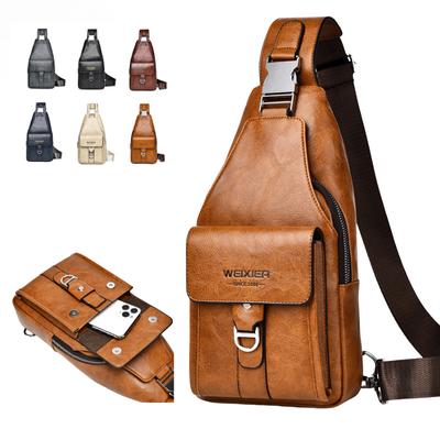 Sac à bandoulière en cuir pour homme, sac à bandoulière, sac à dos de poitrine, sac de voyage