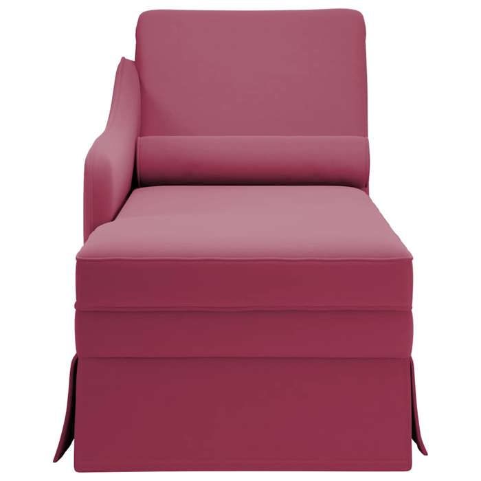 VidaXL Fauteuil long avec traversin et accoudoir droit rouge bordeaux, fauteuil, fauteuil de détente, fauteuil long 4009786