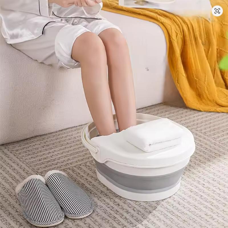 Portable Folding Foot Soak Bathtub 15L/4 Gallon Collapsible Pedicure Soaking Spa Massage Basin Tub With Lid Handle