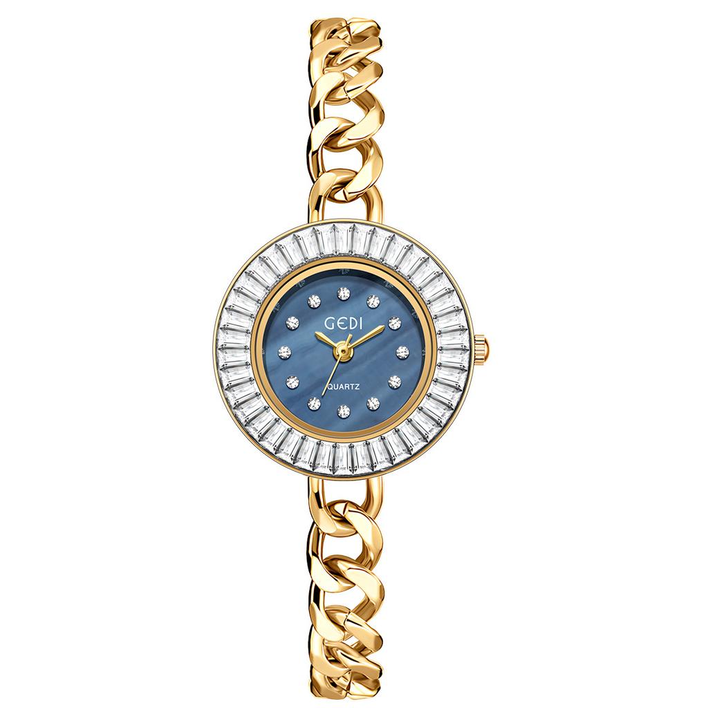 Retro Exquisite Luxury Gold Women'S Watch Niche High-End Fritillary Women'S Quartz Watch