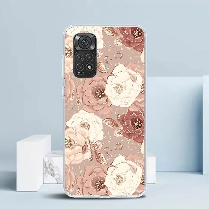 Beautiful Rose Bling Picture Phone Case For Xiaomi Redmi Note 15 14 14S 13 12S 12 Pro Plus 11S 11 11T 11E 10S 10 + Soft TPU Back