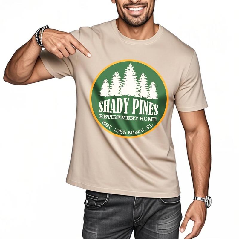 Men Tshirt Fashion Tshirt Unisex Summer Men T Shirt Shady Pines Retirement Home Logo Design Short Sleeve Workout O Neck Tshirt