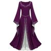 Abito da Donna Medievale Europeo a Maniche a Campana Color-Block