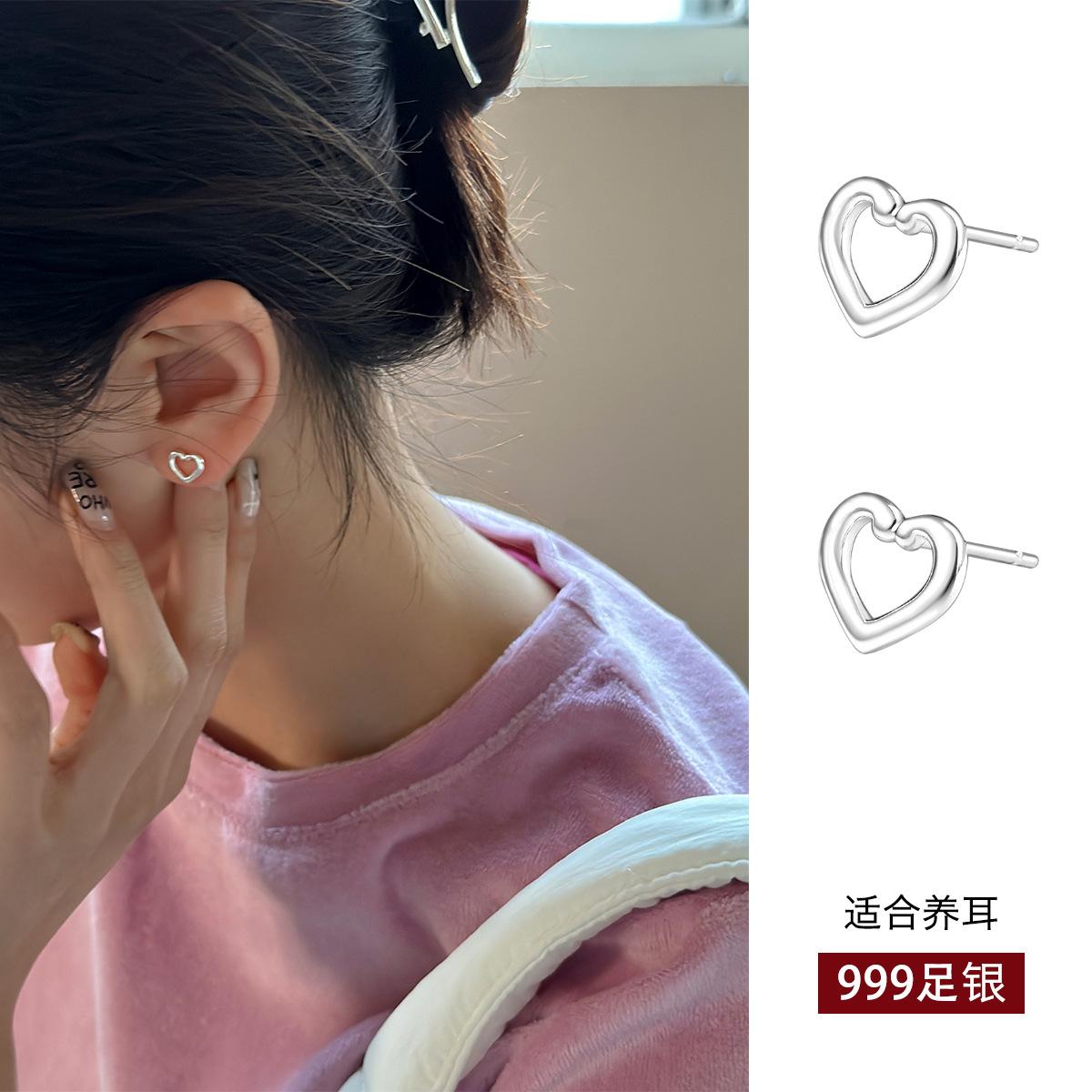 

минималистичные серьги-пусеты в стиле инс с котиками, из стерлингового серебра 999 пробы, милые, крутые, для малышек, гвоздики для козелка, новая мода