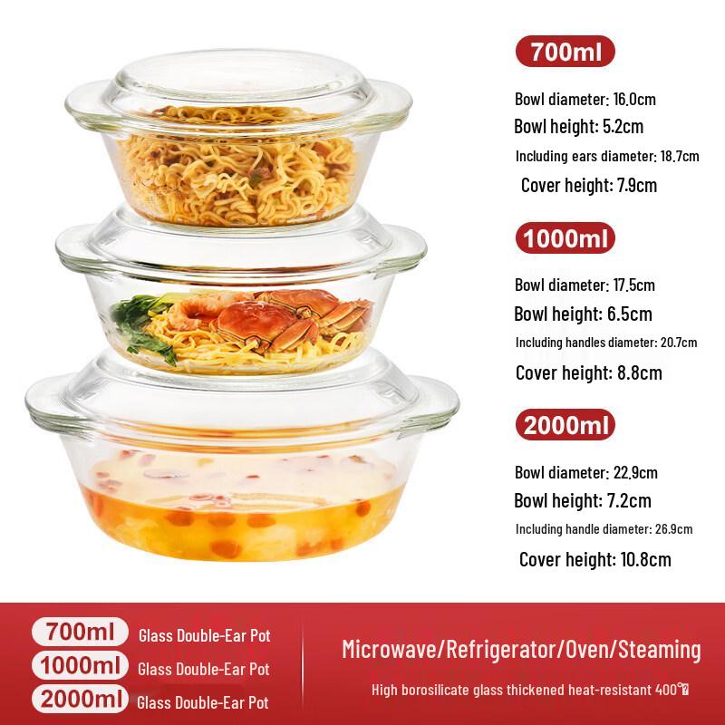 

Microwave-Safe Glass Bowl with Lid