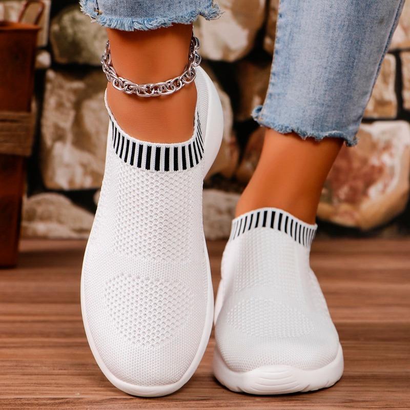 2024 Flat Women's Spring and Autumn Lightweight Mesh Low Top Running Shoes for Daily Wear Lazy Shoes Bottomed Outdoor Jogging