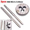HSS M2.5 x 0.45mm Taper & Plug Tap & M2.5 x 0.45mm Die Metric Thread Right Hand