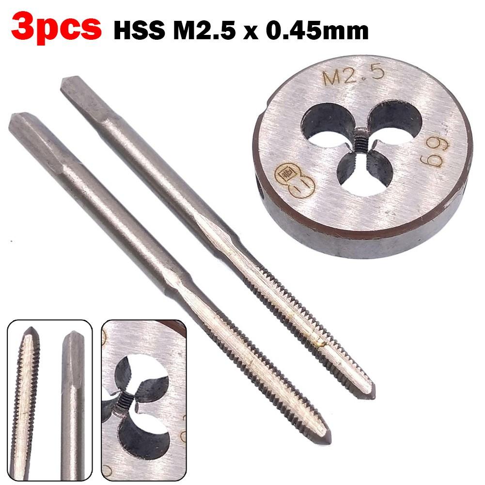 HSS M2.5 x 0.45mm Taper & Plug Tap & M2.5 x 0.45mm Die Metric Thread Right Hand