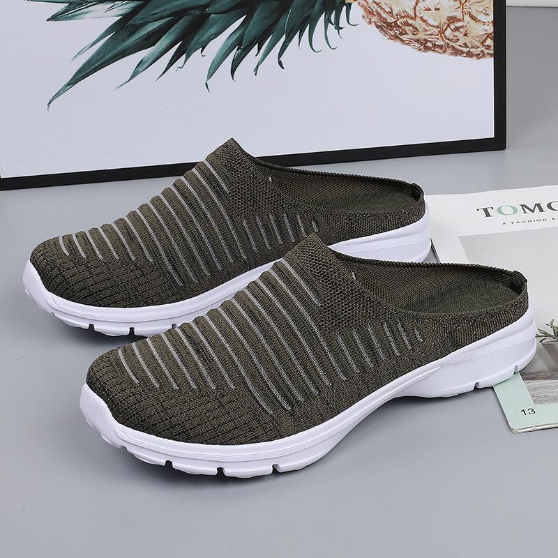 Fashion Unisex Shoes Summer Baotou Half Slippers Mesh Breathable Casual Sneakers for Men Women Light Walking Flats Couple Sport Slippers