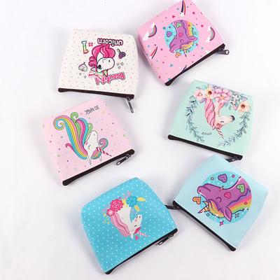 Maple Memories Rainbow Unicorn Animal Portable Canvas Coin Purse Change Purse Pouch Mini Wallet Gifts For Women Girls