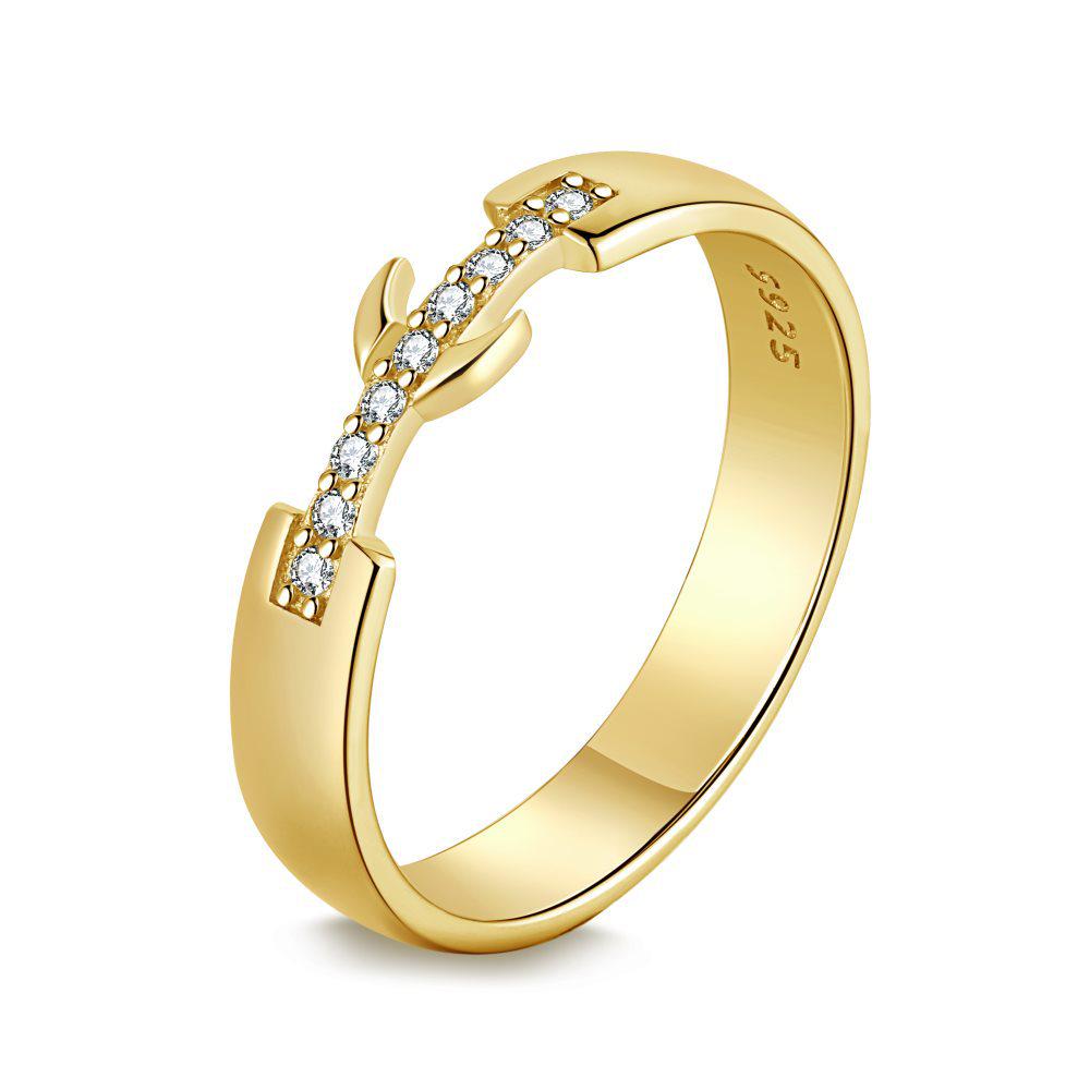 

S925 Sterling Silver Crescent Ring with Micro-Zircon for Women – Christmas Edition Size 7 белый/золотой