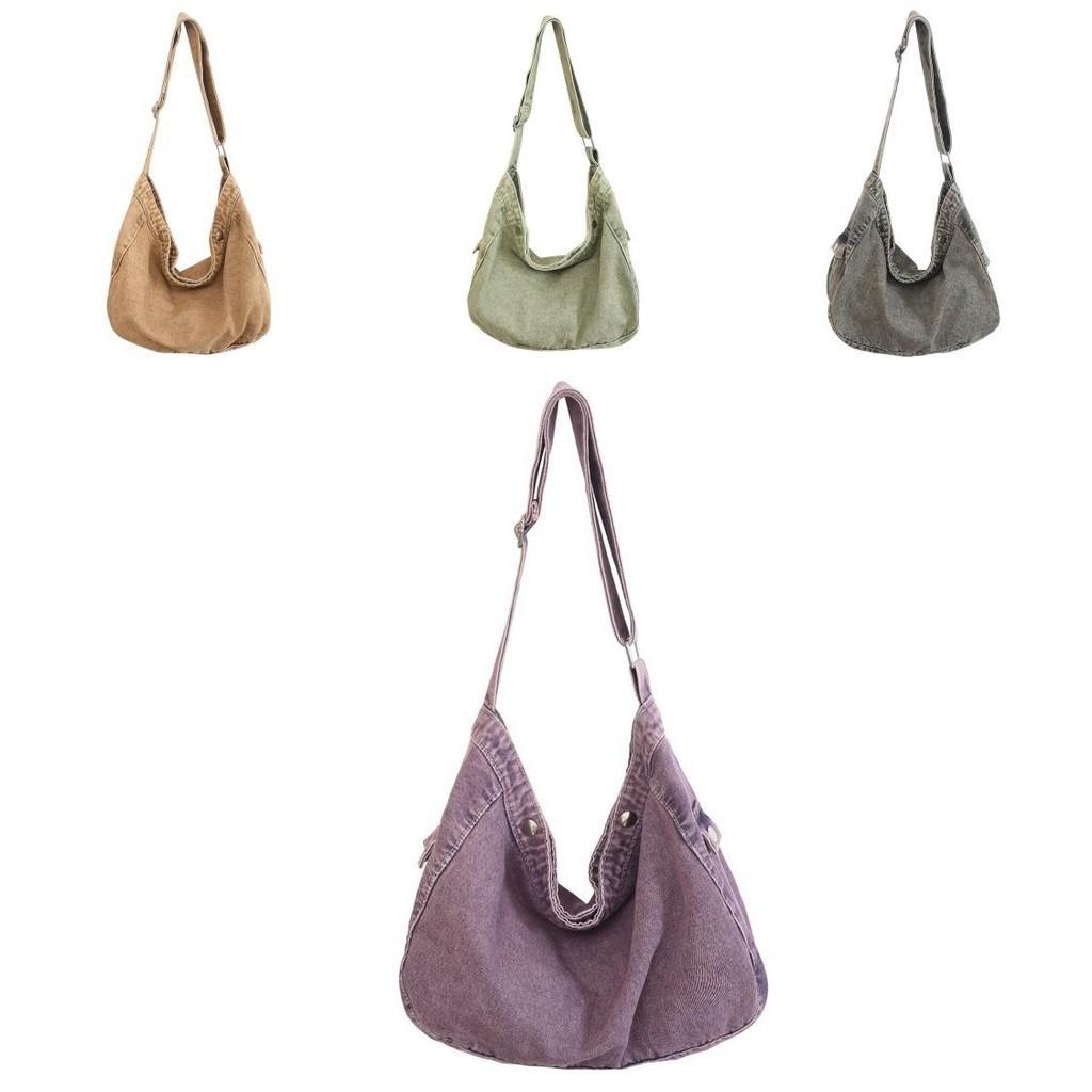 Large Capacity Lazy Style Canvas Bag Korean Version 2023 New College Student Shoulder Bag Urban Minimalist Style