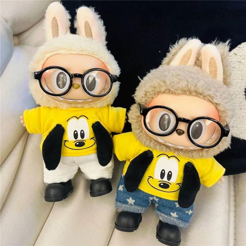 15 17cm For Labubu Doll Disney Goofy Winnie Mickey Minnie Mouse Outfit Clothes Plush Stitch Tigger Cosplay Clothing Accessories
