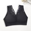 Breite Schultergurte Schönheit zurück Raffen Frauen BH Spitze Nähte Push-Up Sport Büstenhalter