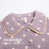 Air Cotton Pajamas Women'S Pure Cotton Long Sleeves Autumn And Winter Thickened Warm Interlayer Large Size Polka Dot Mother Loungewear