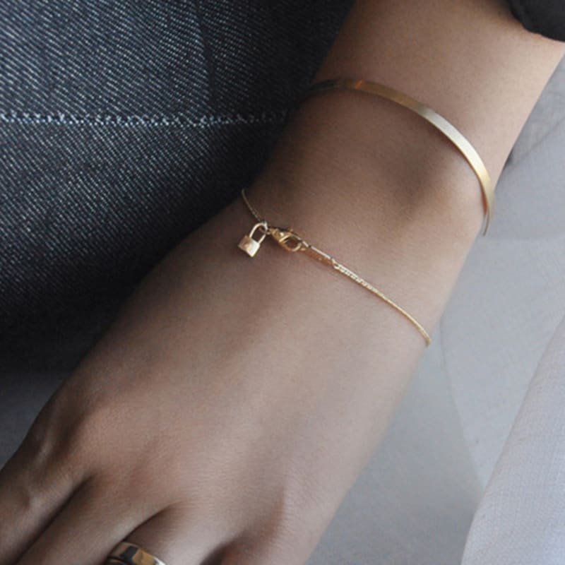 

NJ JEWELRY Setin Chain Bracelet (14k/18k) 14K Rose Gold