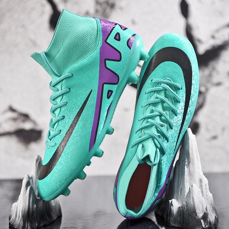 2025 new high-top football shoes AG long nails TF broken nails youth men's and women's shoes training competition sports shoes
