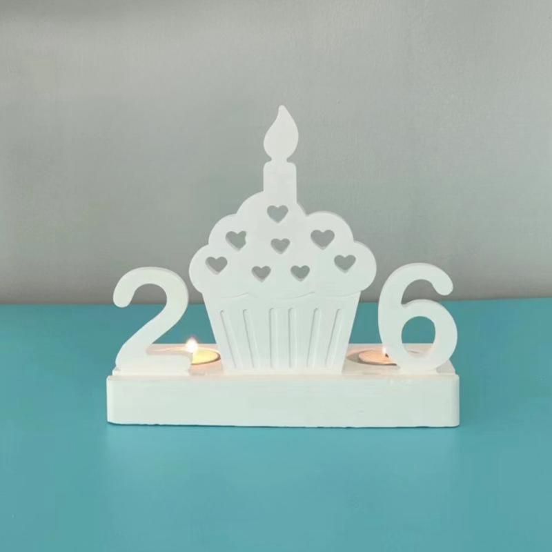 Heart Cake Candlestick Resins Moulds Cake Candle Holder Silicone Molds DIY Castings Moulds for Table Home Decorations