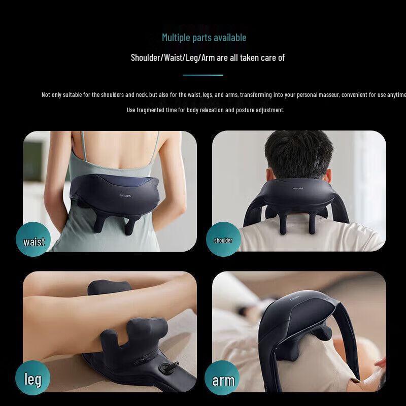 Philips 3D Kneading Neck & Shoulder Massager with Heat CN Plug (adapter Included)