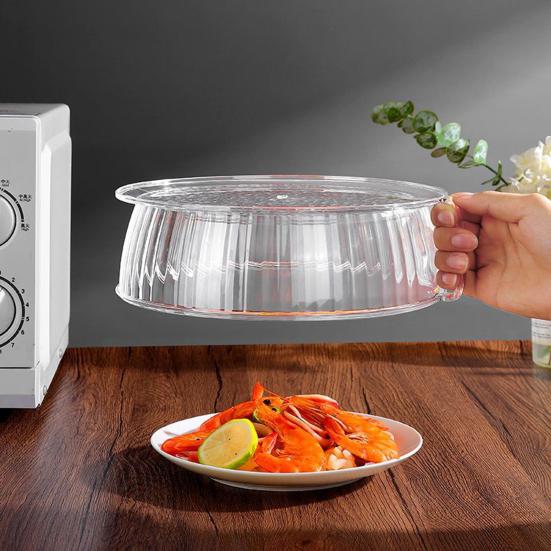 Microwave Splatter Cover Transparent Lid High Temp Resistance Splatter Cover BPA-Free Mosquito-Proof Food Protector Multifunctional Kitchen Tool