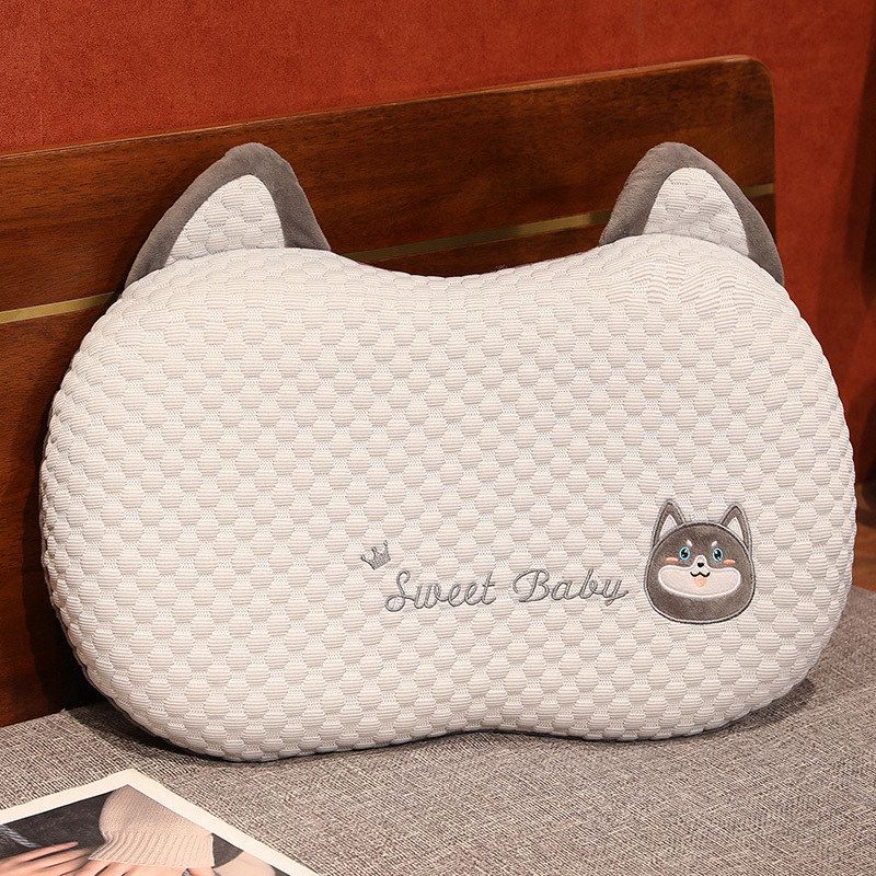 Cute Animal Shaped Cooling Memory Foam Pillow Ice Silk Surface Neck Support Pillow Removable Washable Cover For Bed Sofa Office