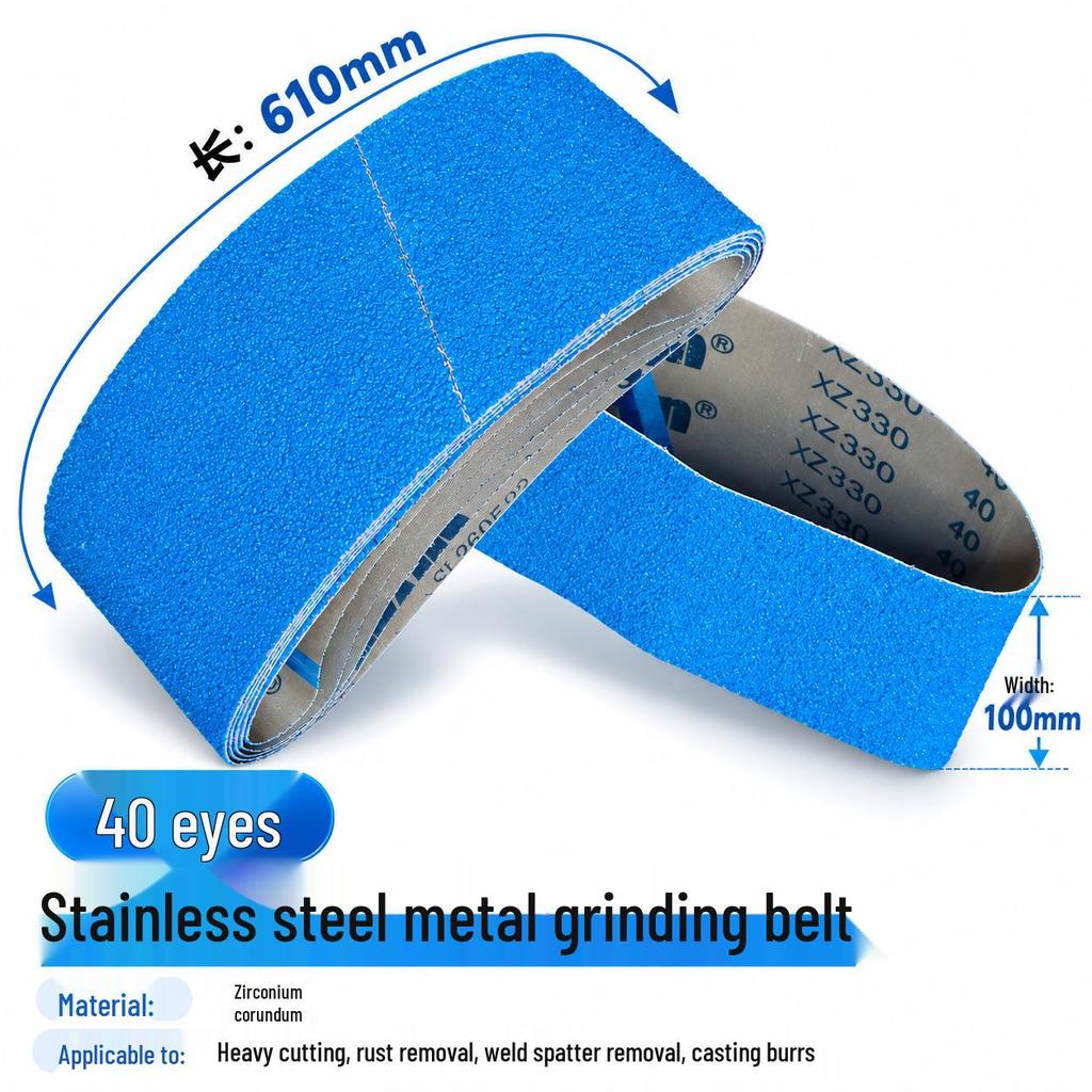 Blue Zirconium Corundum Sanding Belt for Metal Polishing, 610x100mm, 915 Grit