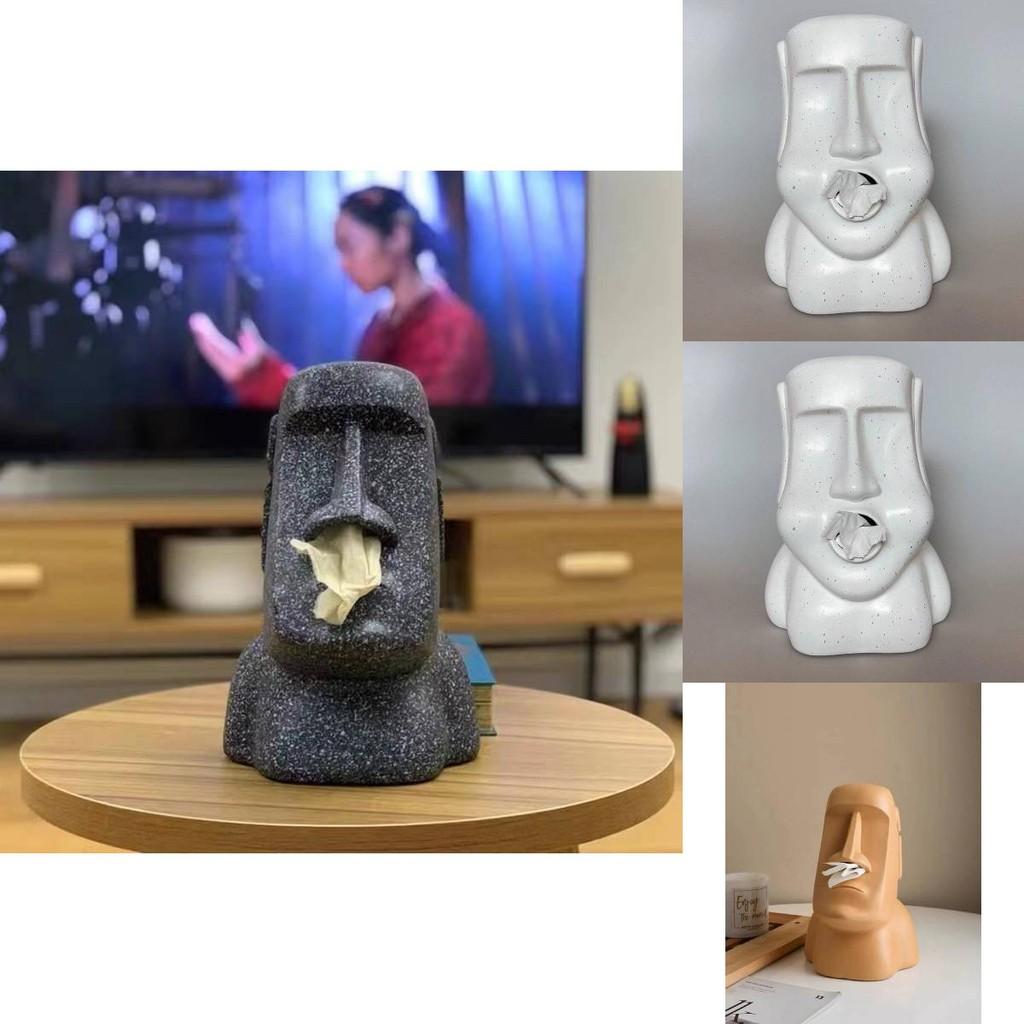 Unikátní soška Moai Krabička na kapesníky Kreativní dekorativní držák do jídelny a obývacího pokoje