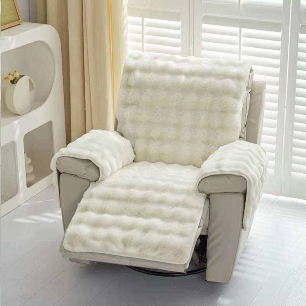 Wear-resistant Plush Single Recliner Sofa Cover Integrated Massage Chair Pad  Living Room