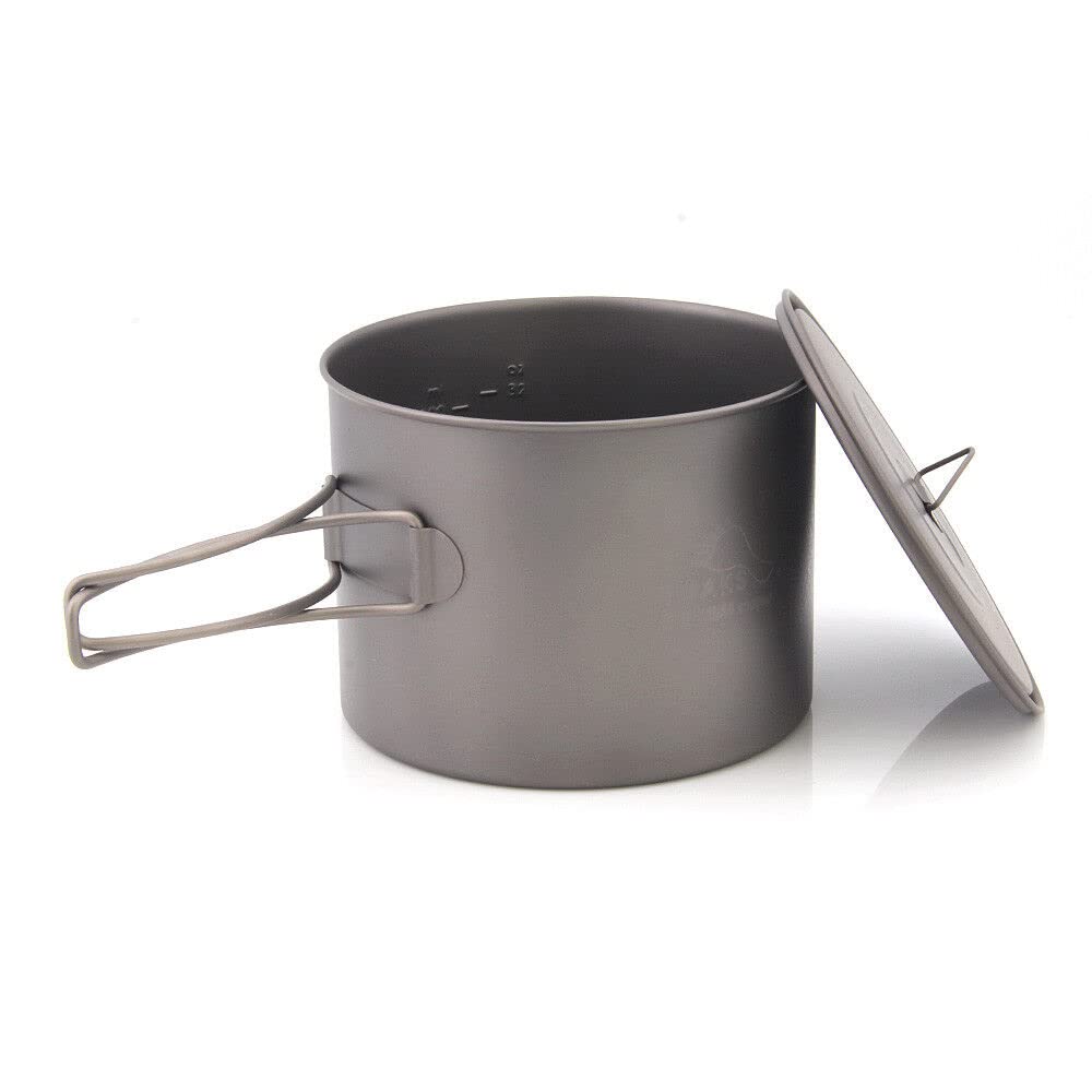 TOAKS Titanium POT 1300ml Outdoor Camping Cookware with Lid and Handles Folded POT-1300