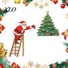 Christmas Scene Wall Murals Light Switch Sticker, Santa Claus Climbing Ladder Cover Funny Decals Peel & Stick Removable Decal, Holiday Xmas