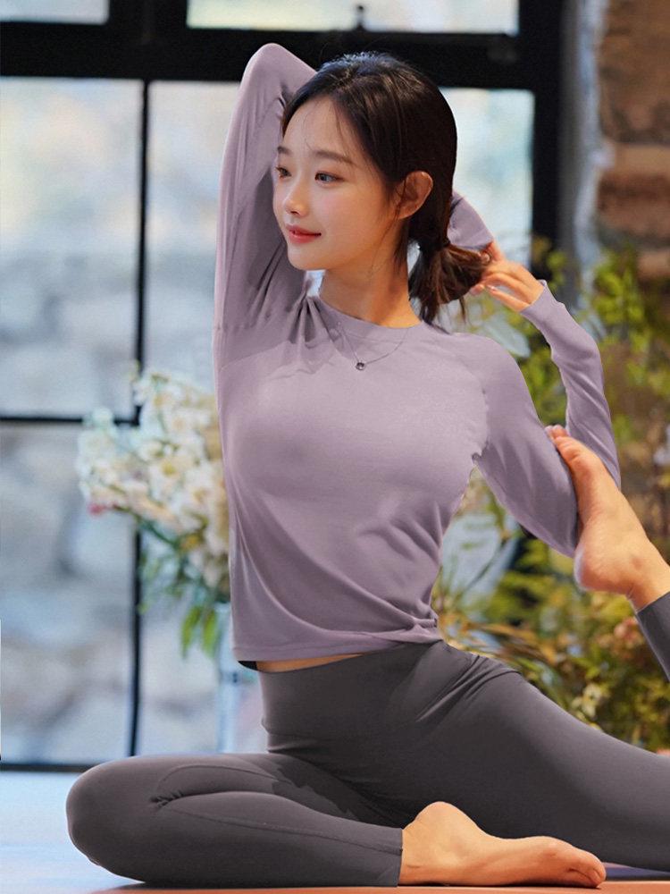 

2025 Women s Yoga Set: Long Sleeve Top for Running & Pilates Training M (100-110)