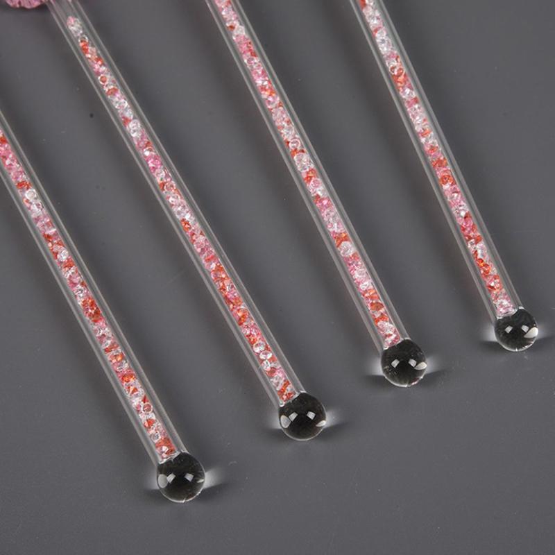 Kirschblüte Katzenkralle Stern Diamant Rührstab Glänzender Glasstab Herzförmiges Kirschförmiges Design Rührlöffel Trinkgeschirr Werkzeuge