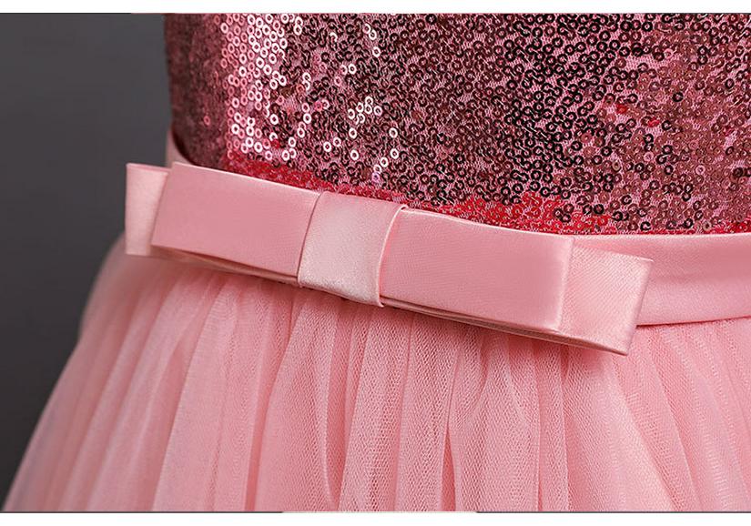 Girls' Summer Sequined Embroidered Mesh Princess Tutu Dress