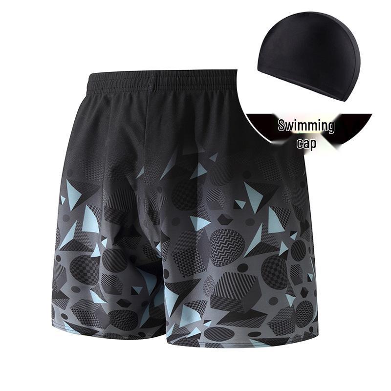 Plus Size Men s Swim Trunks & Swim Cap Set - Loose Fit, Anti-Embarrassment Swimwear for Men XL 100-120 kg