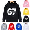 Fashion Men and Women's Hoodies Funny Letter 6 7 Print Hoodies Pullover Casual Sweatshirt Top Outdoor Long Sleeve Clothing