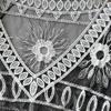 Lace Up Crochet T-shirt Women Mesh Flower Cover Up Crop Top Sun Protection Clothing  Beachwear