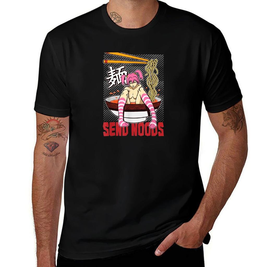 Send Noods Ramen Bowl Lewd Anime Shabu Noodle Pool T-Shirt man t shirt heavy cotton t shirt man designer T-Shirt