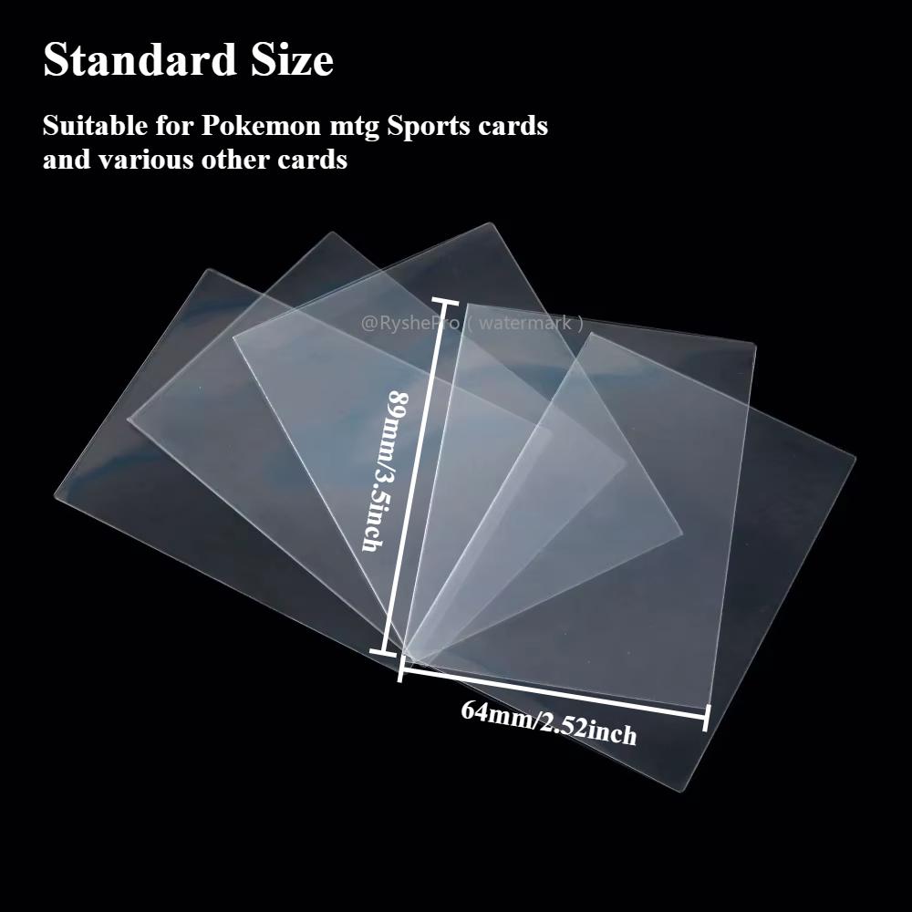 100pcs 64x89mm Clear Card Sleeves for Trading Card Perfect for Double-sleeving and Compatible with Baseball Card Pokemon Cards