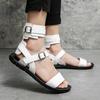 Fashion Fashion Rome Style Men Sandals 2024 Summer Solid Casual Shoes Comfy Breathable Beach Shoes Outdoor Flat Sandals for Men Footwear