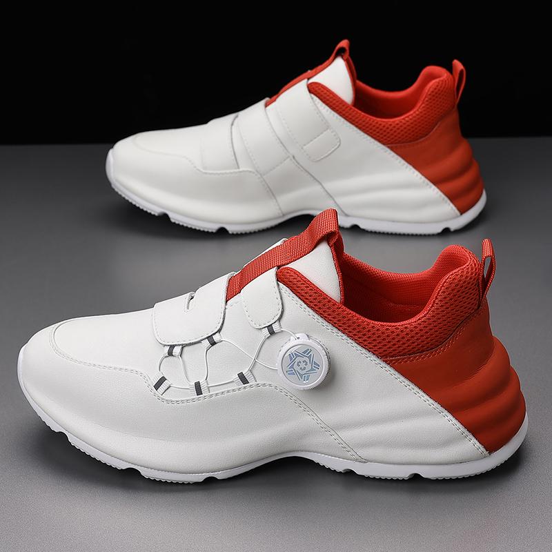 Men's Leather Lace-Up Casual Sneakers Breathable Male Flats Comfortable Walking Shoes for Men Lightweight Athletic Outdoor Shoes