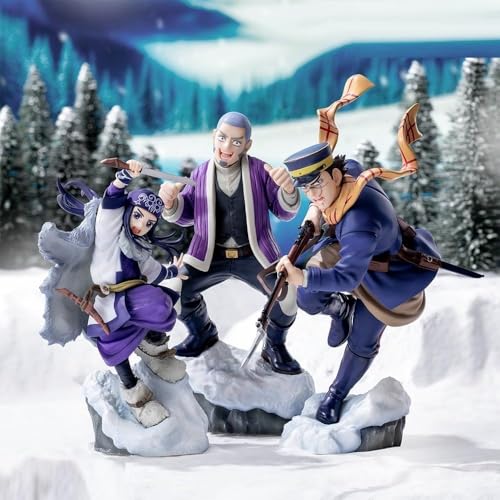 TV Anime  Golden Kamuy  XrossLink Figures Saichi Sugimoto, Asirpa, and Yoshitake Shiraishi, Set of 3, Official