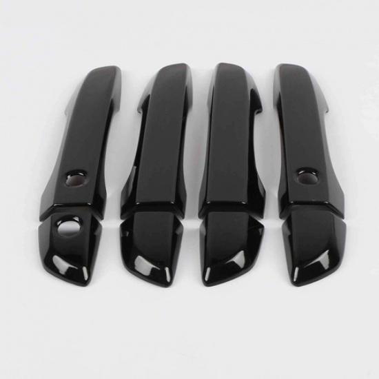 Door Handle Lid Smartkey Cover Trim For 2016- Honda Civic Glossy Black Sedan