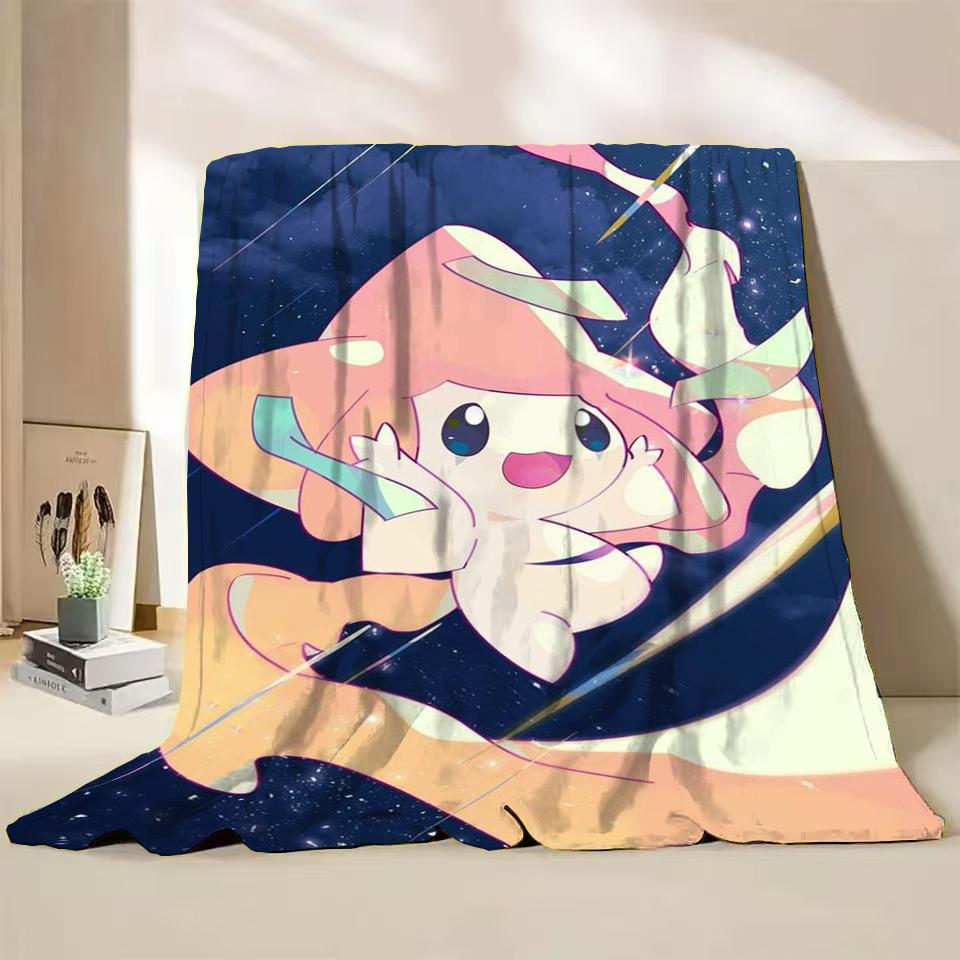 

Pokemon Jirachi Cartoon Flannel Fluffy Blanket for Home Bedroom Bed Sofa Office Children Cover Adult Soft Blanket Baby Cute Gift 30x40in