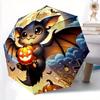 1pc Cute Bat Halloween Cartoon Umbrella, Portable 3 Fold Compact Umbrella, Suitable for Camping, Hiking and Travel,s.Z024
