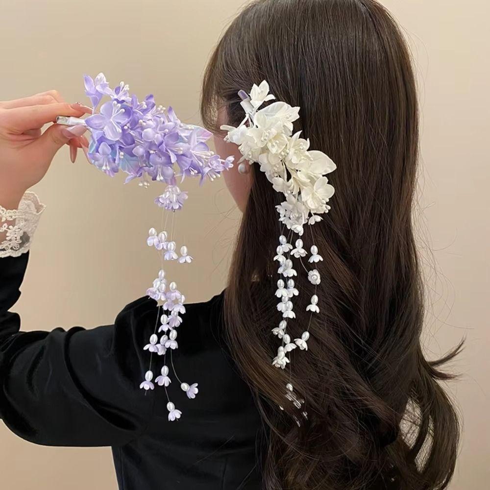 New Chinese Style Tassel Side Clip Luxury Duckbill Clip Exquisite Side Clip  Bridal Headwear