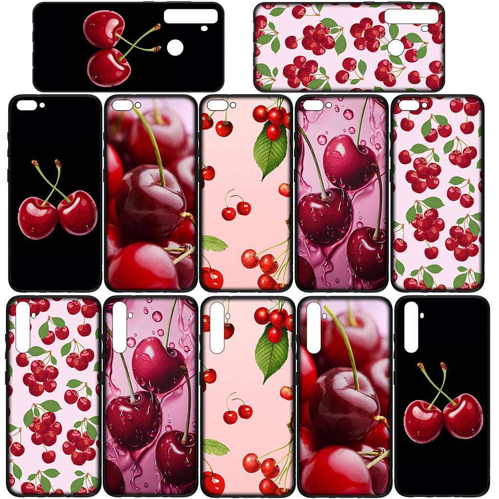 Phone Case for Samsung Galaxy S25 S23 S22 S24 Ultra FE A05 A06 A15 A16 A36 A37 A35 A54 A24 A52 A55 A56 A57 A25 A26 A53 A17 Summer Fruit Cherry Cover