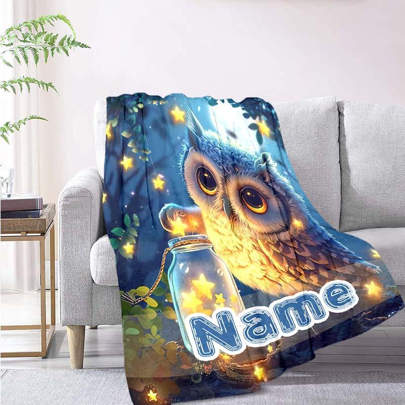 Wishing Owl Customize Your Name Blanket Warm Comfortable And Soft Blankets Are Suitable For Home Lunch Break Blanket Office Sofa Sofa Gift To