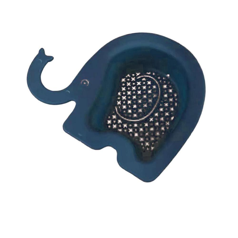 

Draining Storage Basket Elephant Shaped Sponge Holder Drain Rack Sink Organizer Corner Shelf Темно-синій