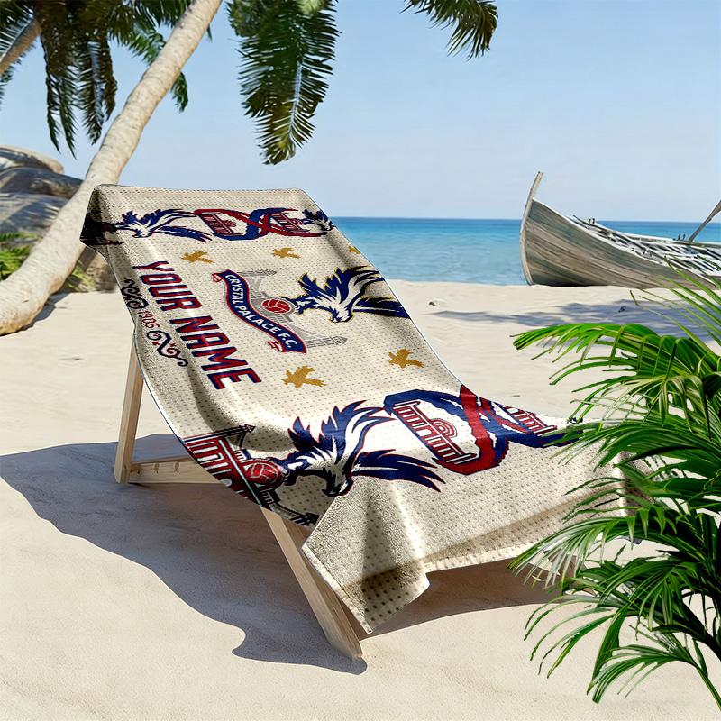 Crystal Palace F.C Print Beach Towel, Large Soft Quick Dry Towel for Beach Camping Swimming